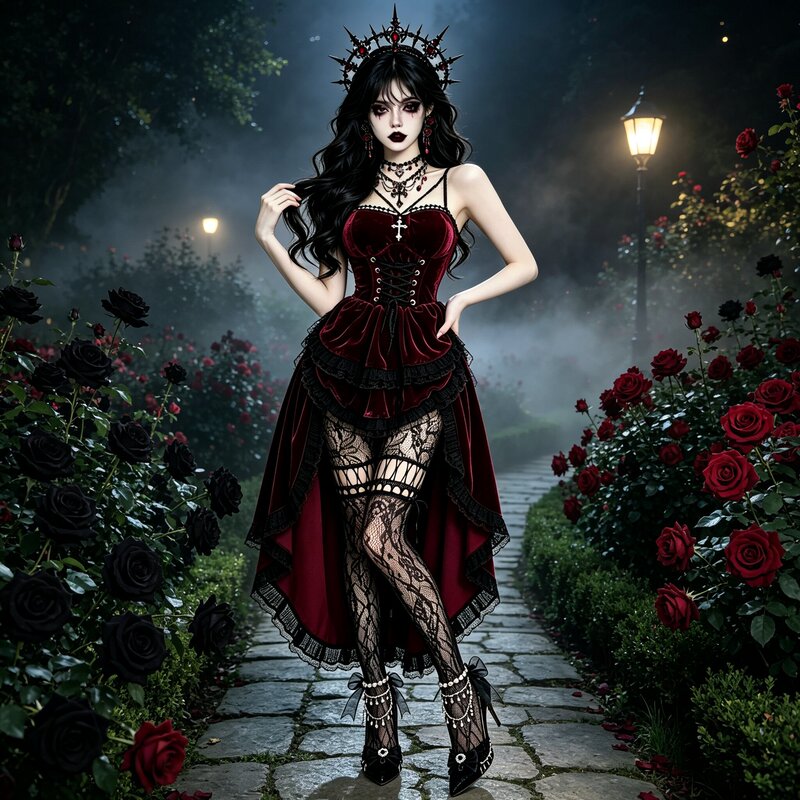 Halloween Women's Gothic Vampire Demon Dark Queen Cosplay Costume Duchess Sexy Hot Girl Performance Costume