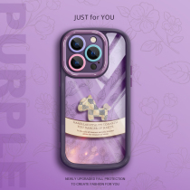 QBIG is suitable for Apple (free high-definition film) new 15promax cartoon retro pony 14plus all-inclusive lens anti-fall protective cover 13pm liquid silicone men and women high-end sense 1