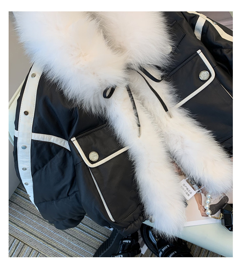 Старинное пальто 【原创小众】黑色棉服女2023冬季新款加绒加厚短款毛绒外套ins潮