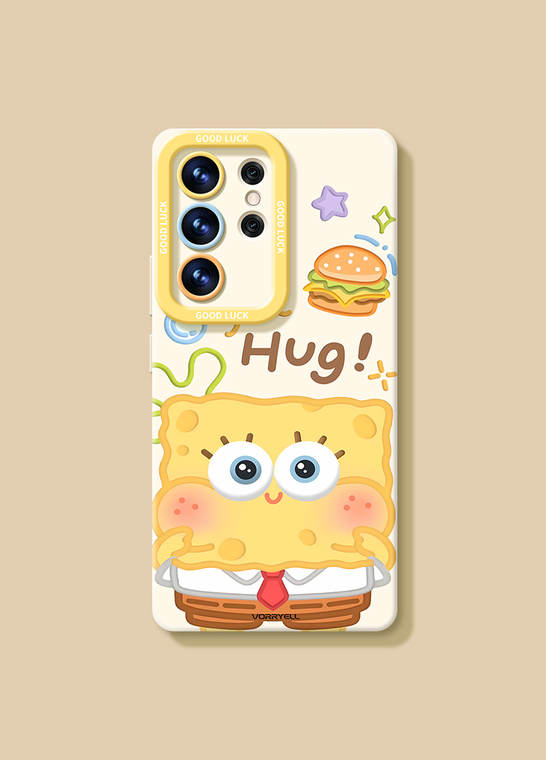 Pastel SpongeBob & Patrick Cartoon Silicone For Girls Hug! S25, S25 Plus, S25 Ultra, S24, S24 Plus, S24 Ultra, S23, S23 Plus