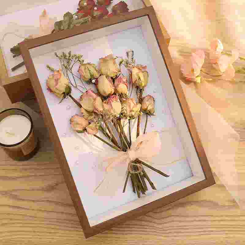Hollow dried flower photo frame 3cm calligraphy works manicure display frame 5cm three-dimensional butterfly shell specimen frame framed painting
