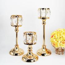 European wedding electroplated gold candlesticks iron candle cups romantic candlelight dinner candlestick ornaments wholesale and customization