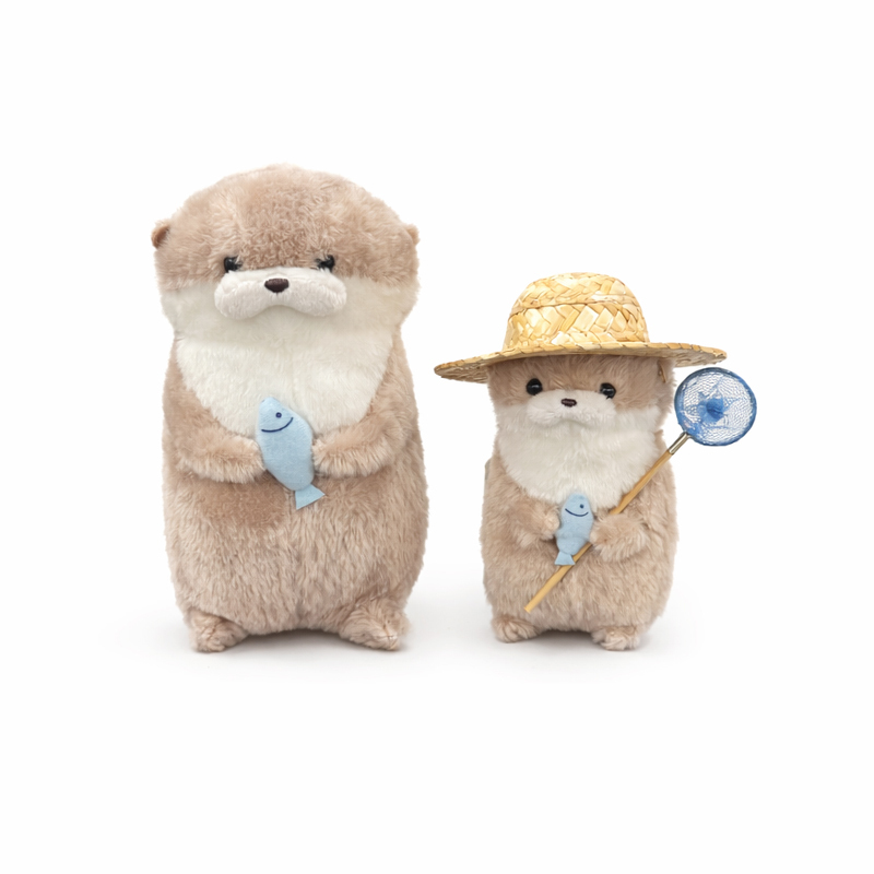 Japanese Amufun Amuse Fish-Hugging Otter Plush Toy Pendant Doll Genuine Korean Hongdae Otter
