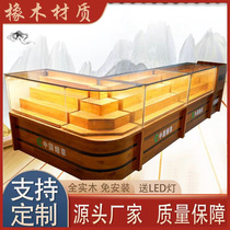 Glass solid wood tobacco cabinet display cabinet tobacco and wine counter cashier high-end wine cabinet convenience store supermarket shelf display rack