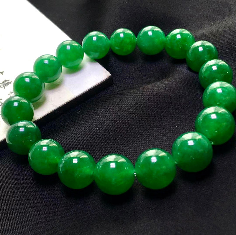 Myanmar natural high ice floating flower jade jade beads bracelet jade a goods Buddha beads men and women models jade beads
