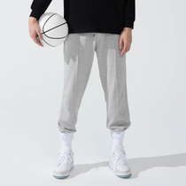 UZIS sports pants mens loose tie pants autumn and winter pants plus velvet gray basketball trousers American training pants