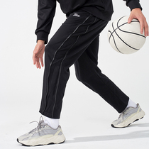 UZIS double form sports pants mens side zipper casual loose straight through trousers trend basketball American training pants