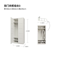 Двухвурная комбинация гардероба 3 (ширина 100 x60 глубина x236 высокая)