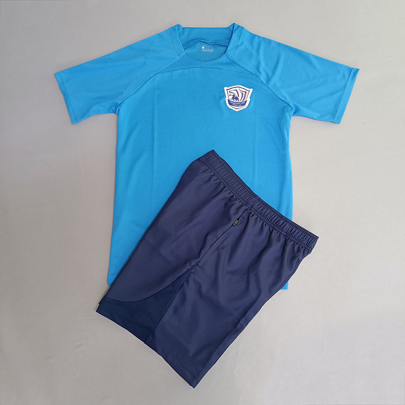 サッカートレーニングスーツメンズ2023中国スーパーリーグ滄州ライオンズ選手ウォームアップスーツ吸汗通気性ランニングフィットネススポーツウェア