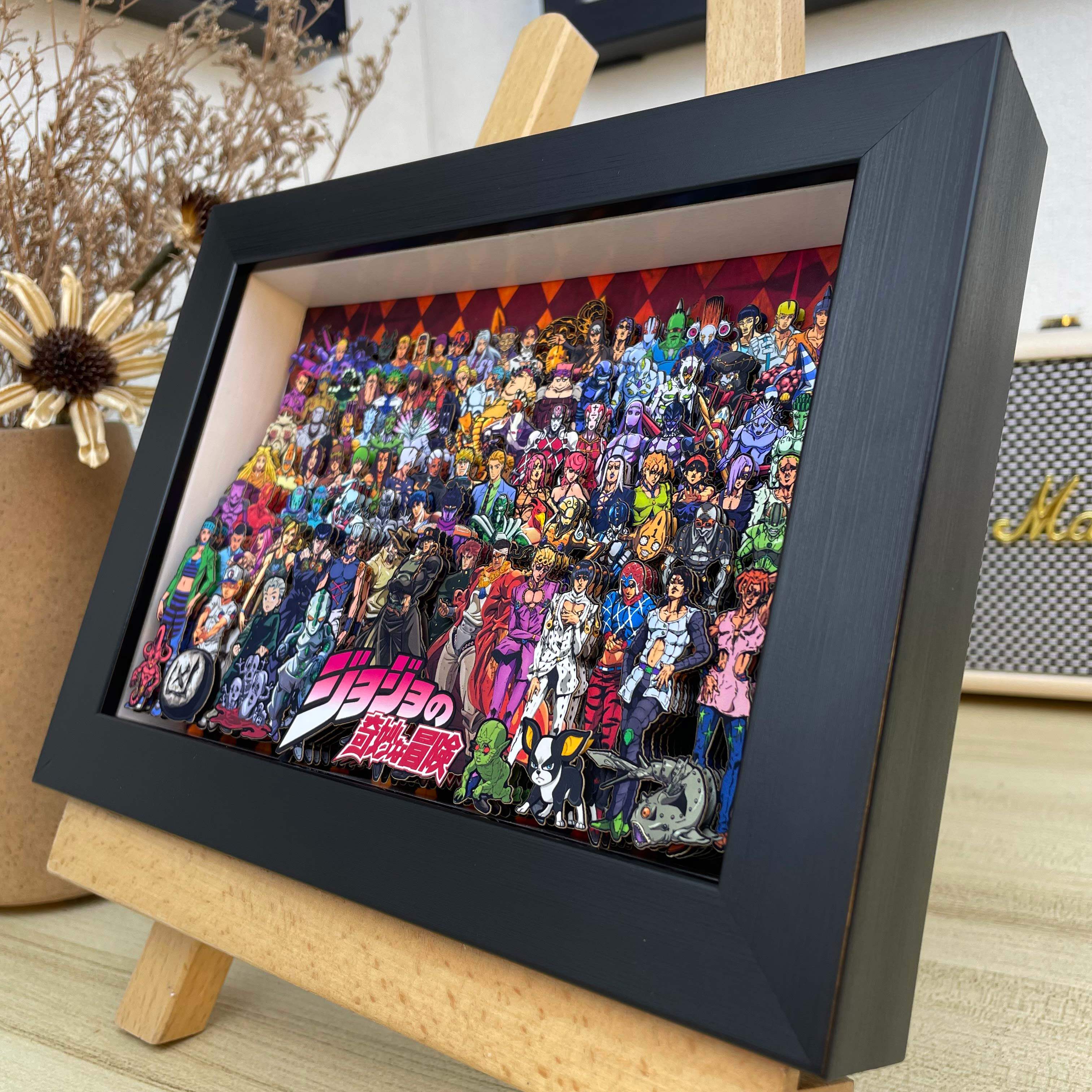 Jojo's Bizarre Adventure Family Portrait 3D Pop-Up Art Peripheral Anime Figure Decoration Hanging Painting Birthday Gift