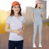 . 2020 Summer Casual Sportswear Set nữ thời trang bông ngắn Sleeves Chạy Guard hai mảnh 