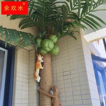 Outdoor balcony water pipe heating pipe decoration pipe modification and beautification to cover up the ugly pastoral style diy hemp rope guarantee decoration