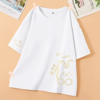 Белый - С нетерпением ждем зайчика внизу слева + С нетерпением ждем зайчика на правом рукаве