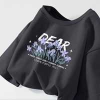 【Короткий рукав】 темно-серо-фиолетовые цветы Kire Bush