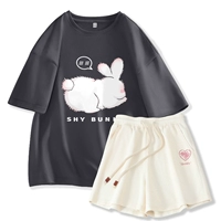 Глубокий серый застенчивый кролик+абрикосовый розовый сердце k