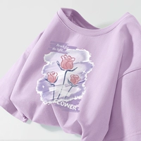 【С коротким рукавом】 сиреневое пурпурно-фиолетовое букет