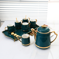 Nordic creative household ceramic tray European small luxury afternoon tea set water set drinking cup coffee cup and saucer set