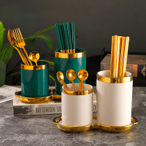 Drain kitchen spoon storage box bucket flat chopsticks cage household chopsticks ceramic chopsticks rack