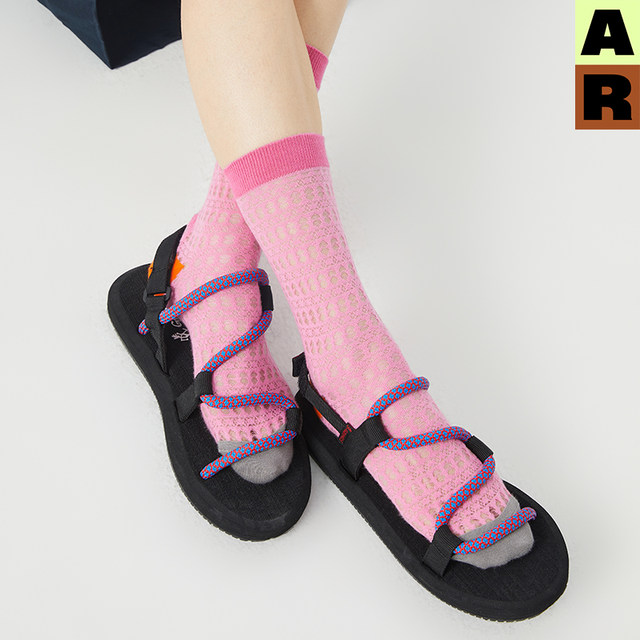 AR hollow mesh socks crystal breathable / ຖົງຕີນສັ້ນ summer stockings ແກ້ວບາງໆ a line AlmondRocks