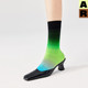 AR original green striped mid-calf socks combination 2024 new socks women's gift box gift gift r line basic line