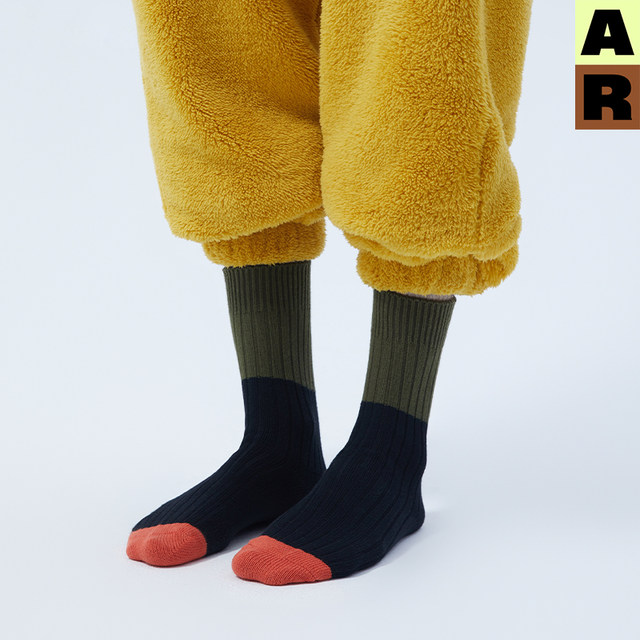 AR original sweat-absorbent breathable socks cotton with contrasting color thick needle slimming mid-calf socks gift box 5 ຄູ່ປະສົມປະສານ r ເສັ້ນພື້ນຖານ