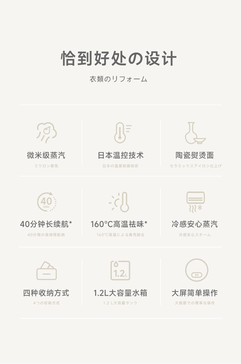 Пароочиститель 【水质净化蒸汽喷熨】日本正负零挂烫机烫衣服熨烫机家用手持熨斗 0
