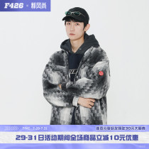 (F426 official store)Tide brand hip hop couple mosaic plaid woolen shirt Plaid street loose jacket