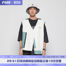 (F426 official store)Tide brand couple loose contrast vest Street hip-hop hiphop tooling stitching jacket