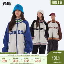 (F426 official store) State Chauded lovers hip hop street Three-color thread Coloured sports Letdown Sweater Sweater