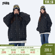 (F426 official shop) Guochao Lovers Street Hip Hop Loose Strip Letters Quilted Coats Autumn Winter men and women