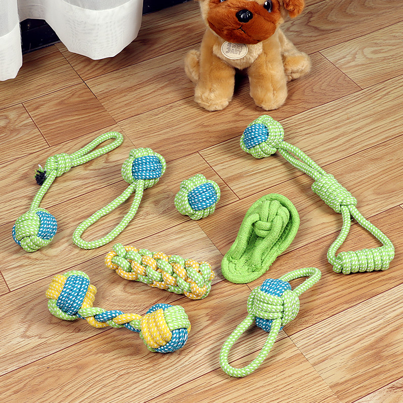 Dog Toy Rope Ball Grinding Teeth Bite Rope Small Dog Pet Golden Mao Teddy Bear Kirkki Draw