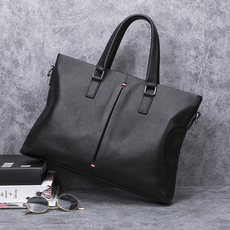 Counter business handbag horizontal leather briefcase men's bag men's bag shoulder messenger bag men's first layer cowhide