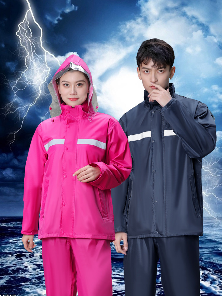 Rainproof raincoat rain pants suit Men and women ride to send express delivery Waterproof full body two-piece summer one-piece poncho