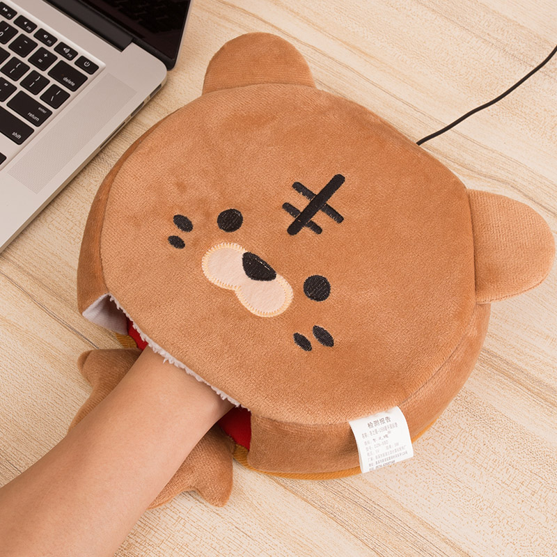 Heating warm hand slide mouse pad suitable for winter desktop computer cute cartoon thickened resistant electric race thickened USB mouse
