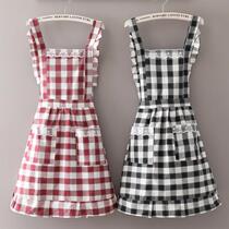 Pure cotton double decker princess apron woman cute and breathable home kitchen Cooking waterproof work clothes foreign air lace girth