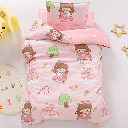 Одеяло для детского сада, хлопковый детский комплект, пододеяльник для сна, 3 предмета, постельные принадлежности