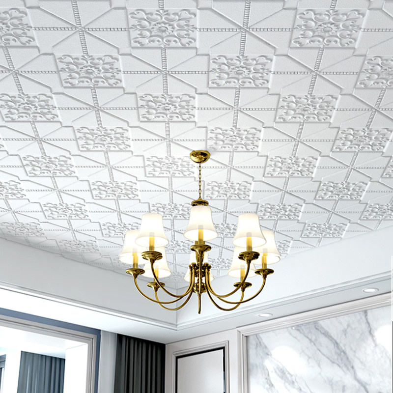 Self-adhesive wallpaper 3d Cubic wall Sticking Wallpaper Roof Suspended Ceiling Ceiling stickers waterproof and moisture-proof Living room Wall decoration