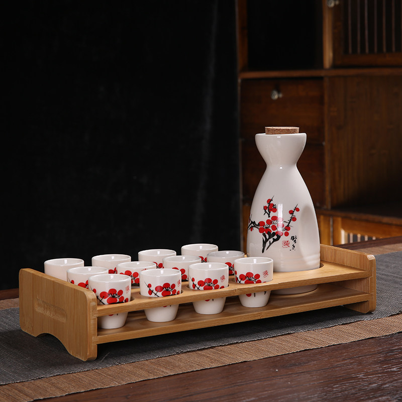 Ликер Cup 白酒杯套装陶瓷酒具家用分酒器仿古风酒壶小酒盅喝清酒杯子带杯架