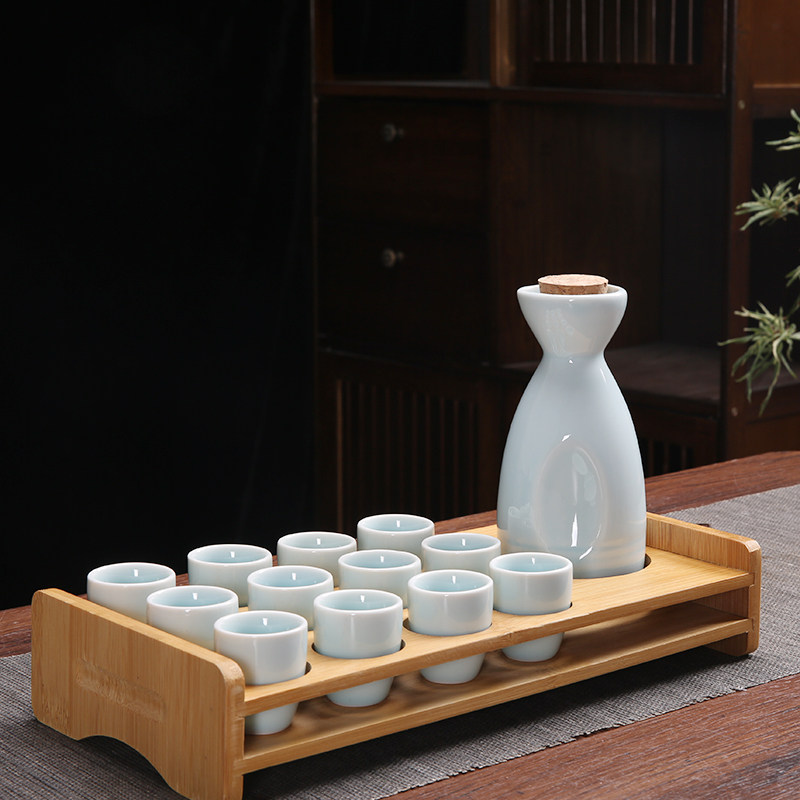 Ликер Cup 白酒杯套装陶瓷酒具家用分酒器仿古风酒壶小酒盅喝清酒杯子带杯架
