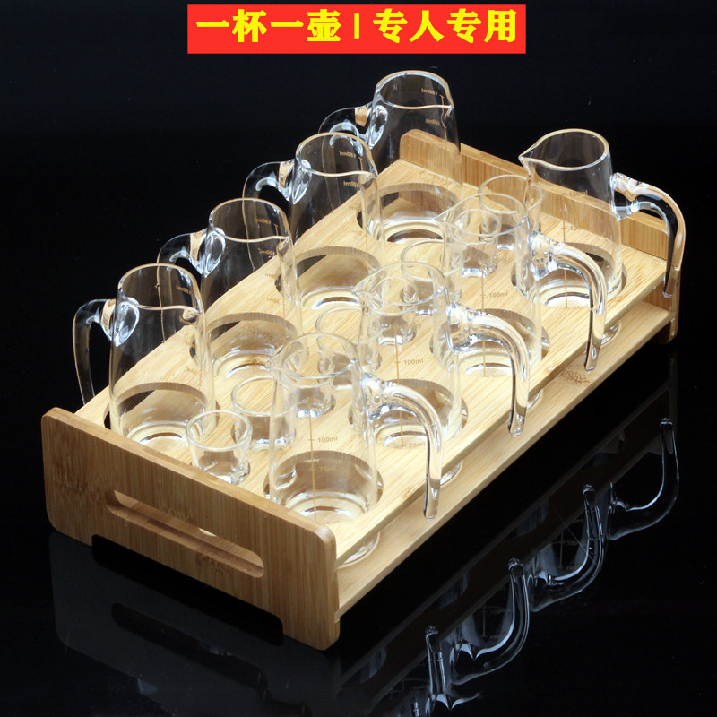 Ликер Cup 家用水晶玻璃白酒分酒器烈酒杯一口杯饭店用酒壶一壶一杯酒具套装