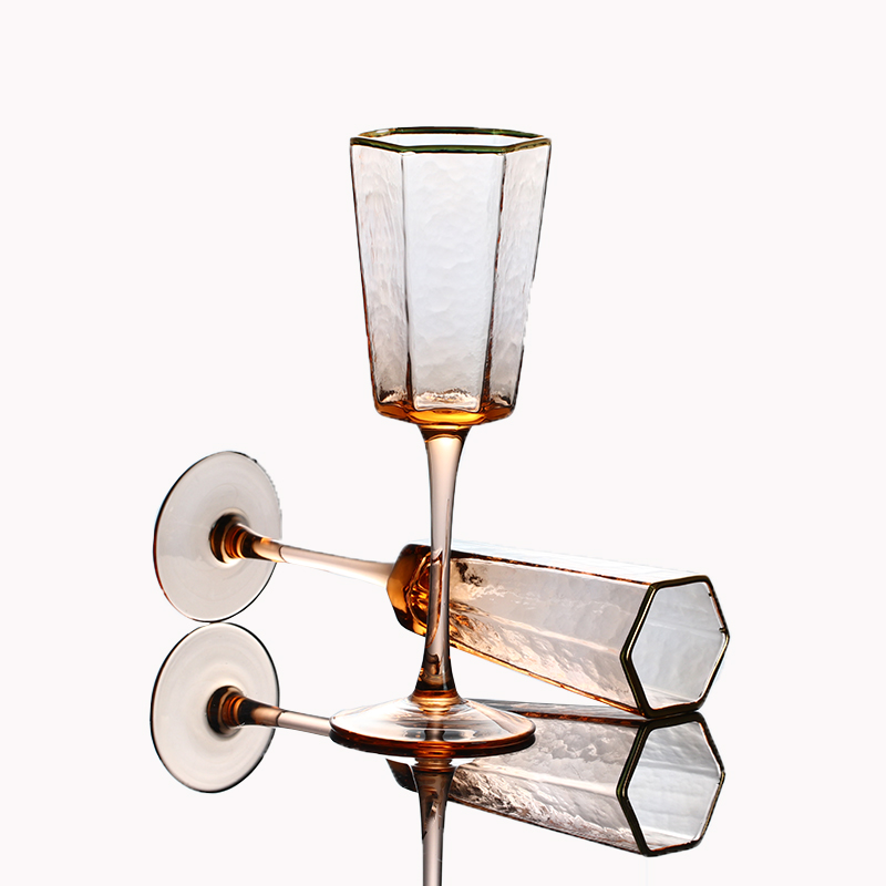 Bar soul office home coral red drawing gold craft champagne glass water glass ice coffee cup lemonade wine glass