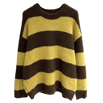 Maternity Autumn and Winter Sweater Mid-Length Fashion Suit 2022 New Womens Loose Striped Little Winter Top