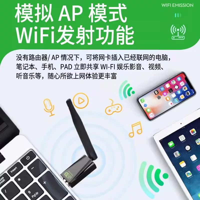 USB-беспроводная сетевая карта для настольного ПК, приемник Wi-Fi 6, передатчик, ноутбук-хост, сигнал 5G, сетевая карта двойного диапазона, тройной диапазон, внешняя, гигабитный AX-драйвер-free, подключение, точка доступа, внешний сетевой адаптер