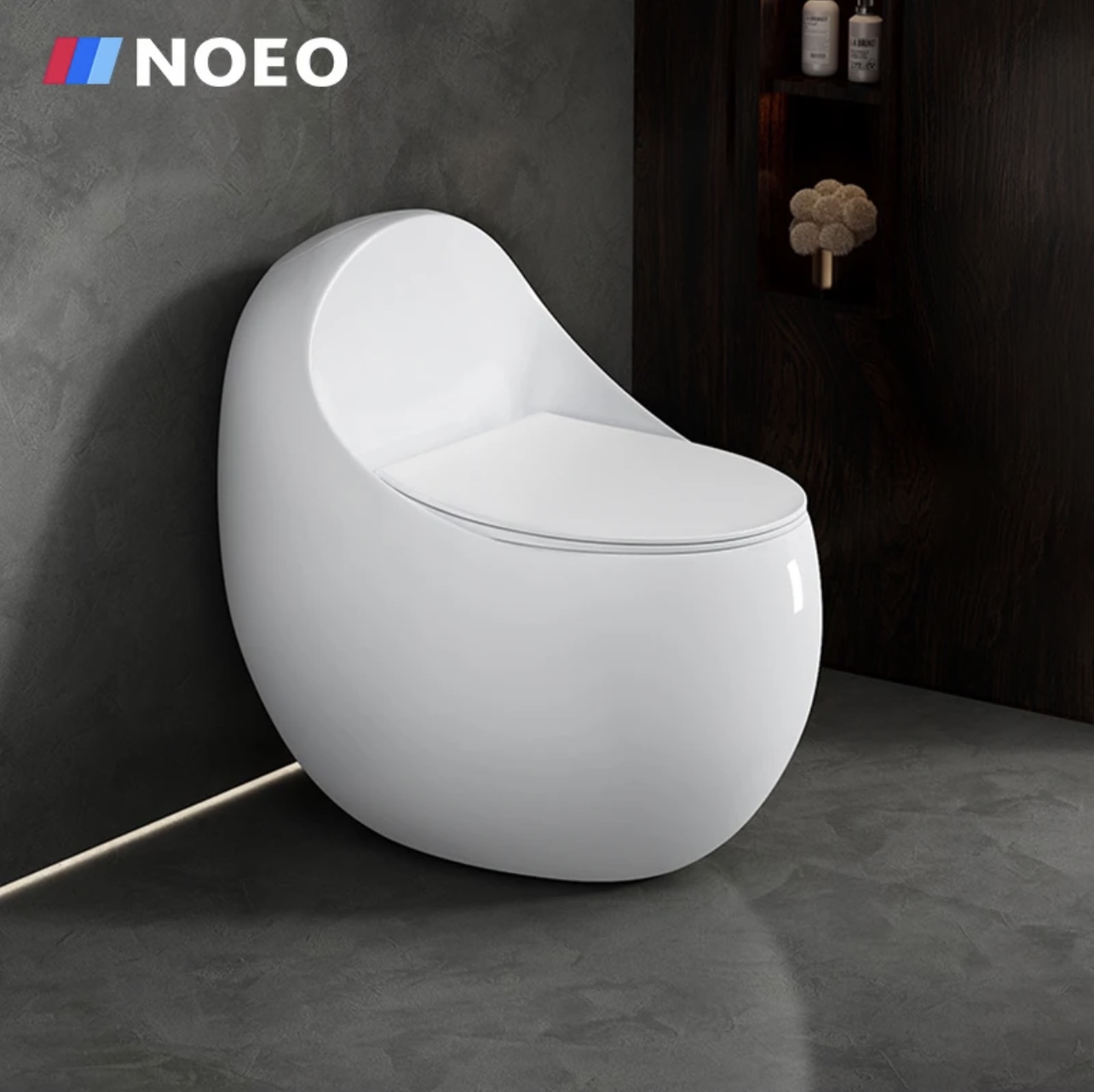 NOEO egg-shaped common toilet toilet toilet seat toilet household small family type siphon style ceramic toilet-Taobao