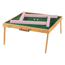 Mini-carte Mahjong Poche de poche Camping en plein air portable Salle de couchage Page daccueil Main pliable Main Wood Mahjong Table