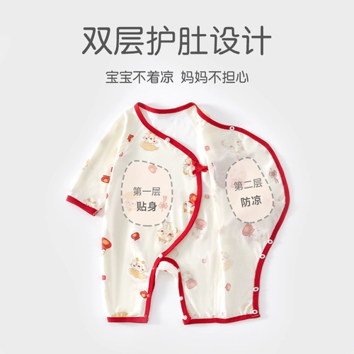 Детский летний тонкий комбинезон для новорожденных для младенца, красная праздничнная летняя одежда