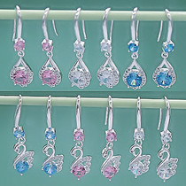 999 pure silver earrings female long silver shortcut 2021 new tide ear crash suitable for round face ear decoration to face thin