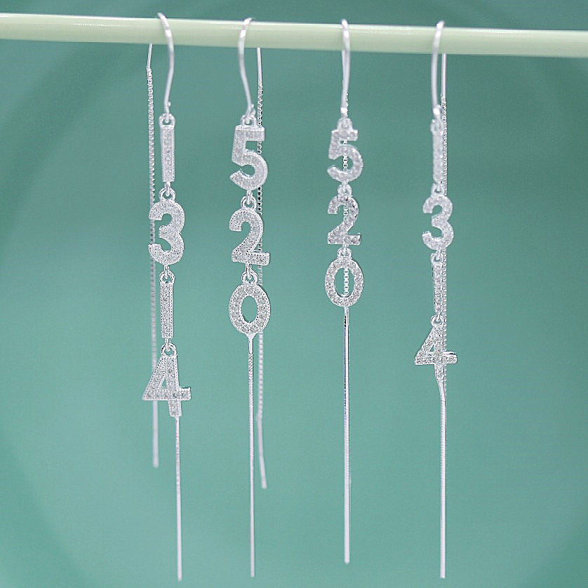 999 pure silver ear line 2021 new tide ear nail feminine minimal cold wind earrings design sense
