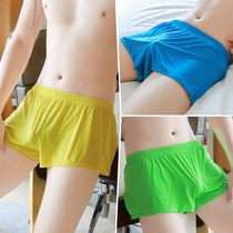 Underwear mens ice silk arrow pants loose large size boxer summer thin section solid color trend personality boxer shorts