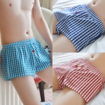 Underpants mens cotton arrow pants loose large size boxers fashion plaid comfortable personality trend boxer shorts men